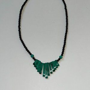 Beautiful malachite bib necklace